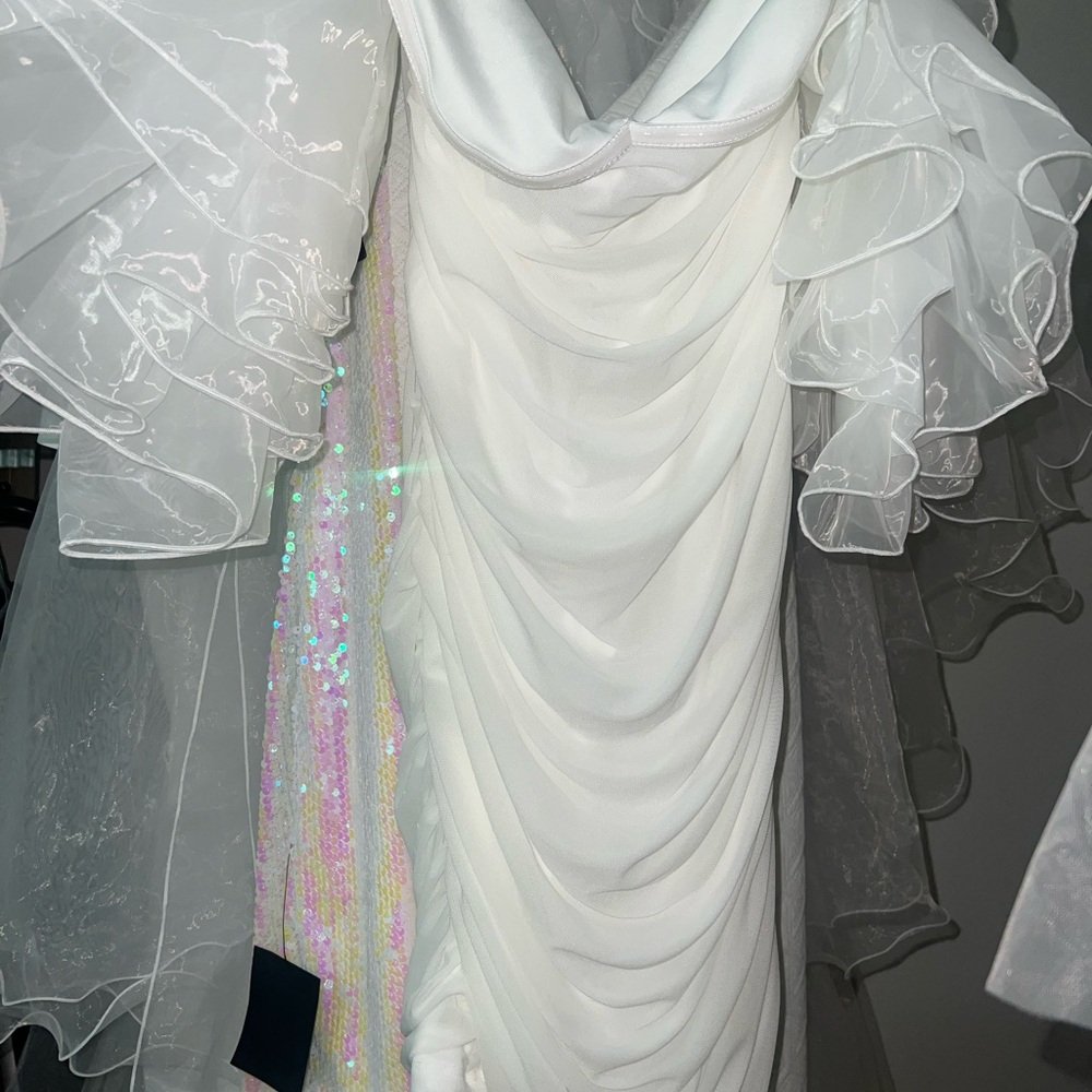 Elegant White Ruffled Dress